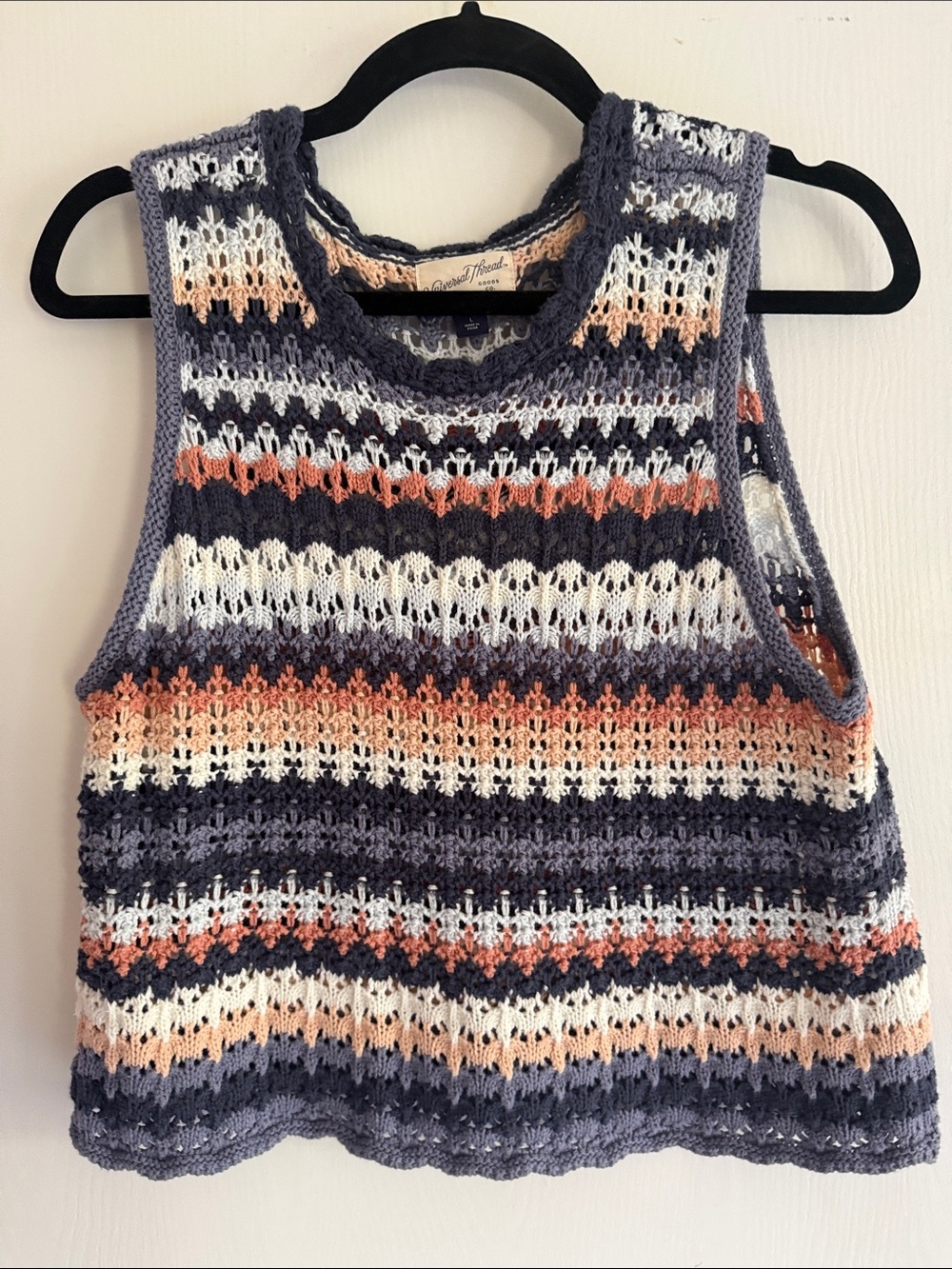 Universal Thread Crochet Stripe Tank Top - Multicolor